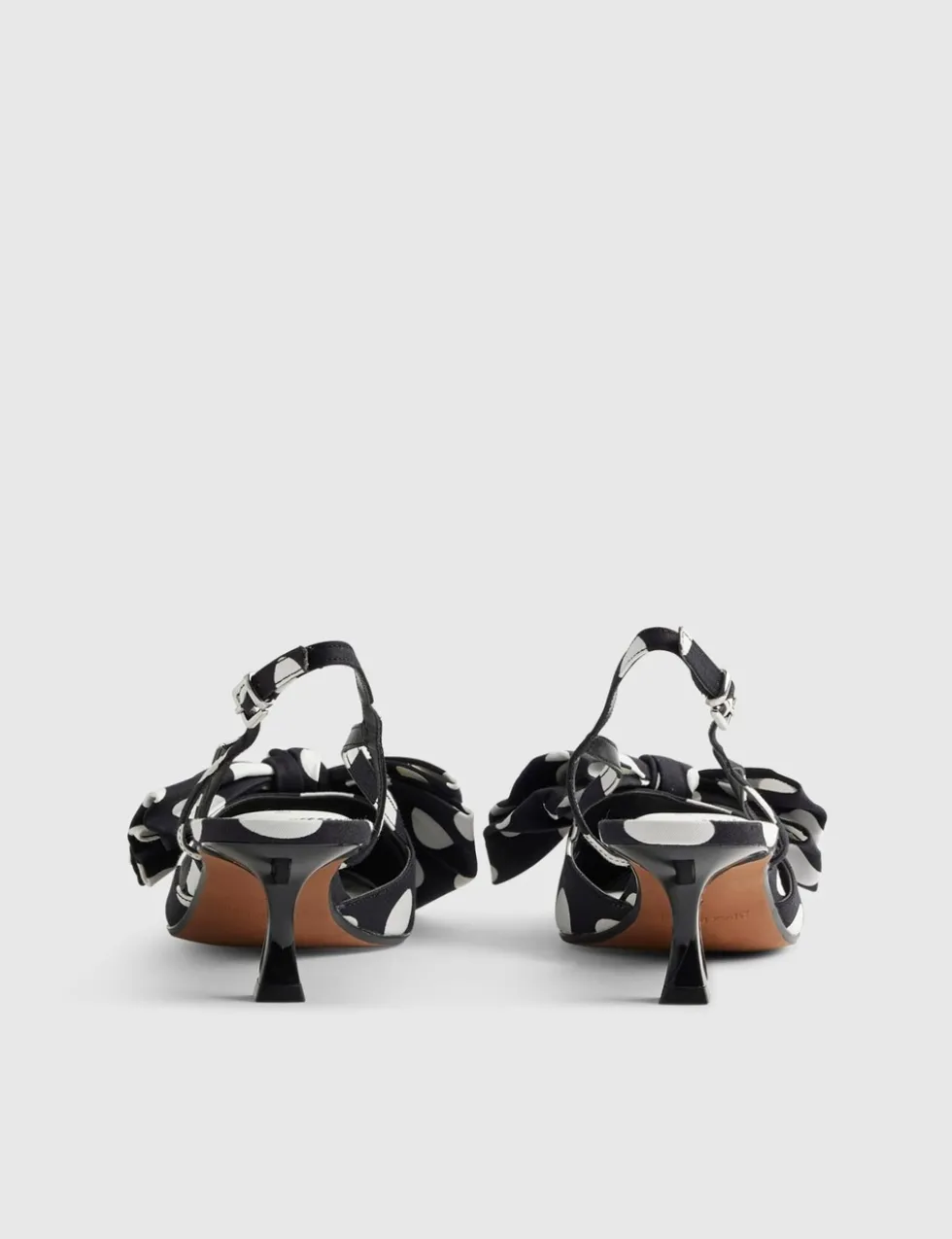 Bow Spot Slingback Pointed Court Heels