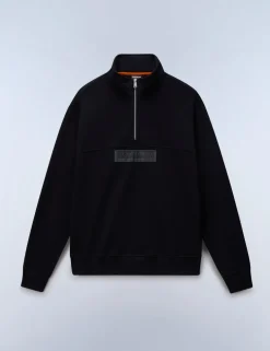 Box Logo Cotton Rich Half Zip Sweatshirt