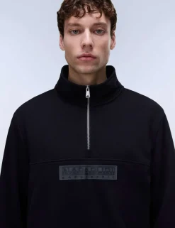 Box Logo Cotton Rich Half Zip Sweatshirt