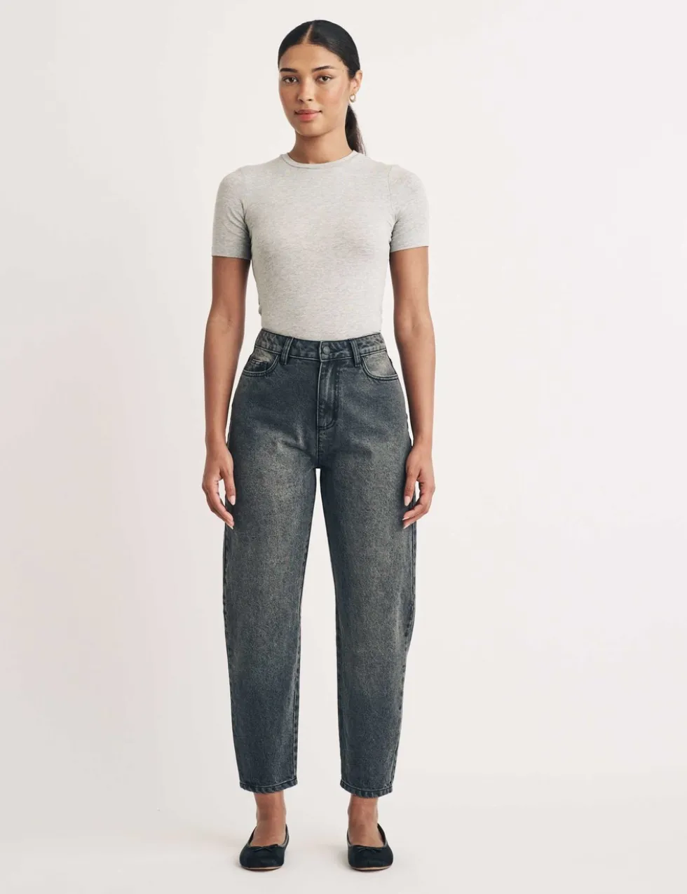 Boyfriend Mid Rise Barrel Jeans