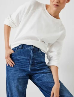 Boyfriend Mid Rise Cropped Turn Up Jeans
