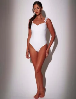 Broderie Padded Frill Strap Swimsuit