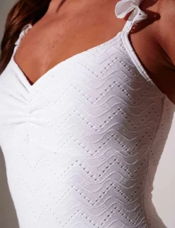 Broderie Padded Frill Strap Swimsuit