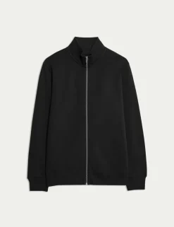 Brushed Cotton Rich Funnel Neck Sweatshirt