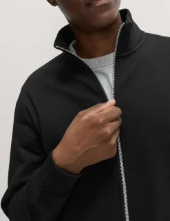 Brushed Cotton Rich Funnel Neck Sweatshirt