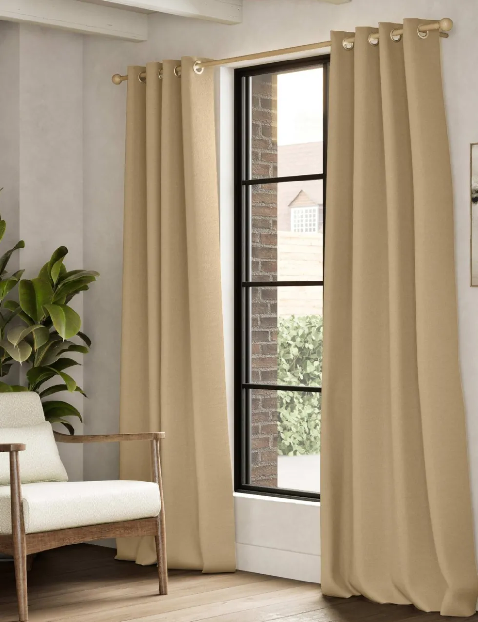 Brushed Eyelet Blackout Thermal Curtains