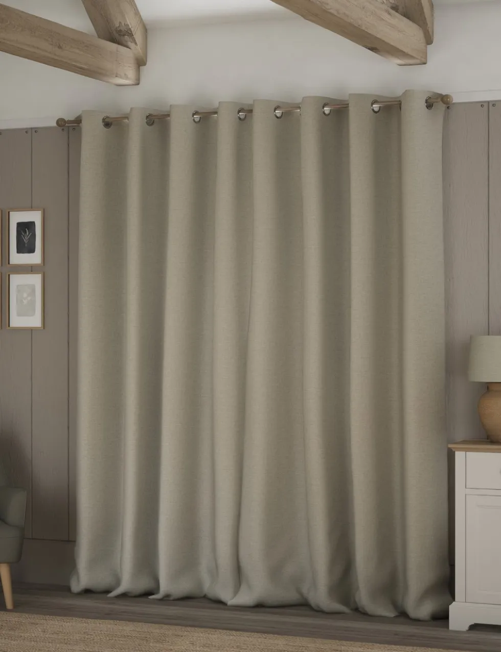 Brushed Eyelet Blackout Thermal Curtains