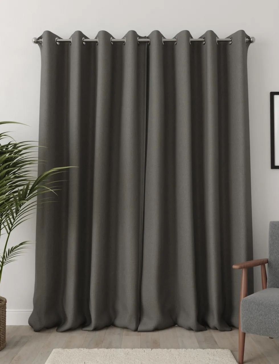 Brushed Eyelet Blackout Thermal Curtains