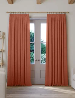 Brushed Pencil Pleat Blackout Thermal Curtains