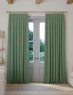 Brushed Pencil Pleat Blackout Thermal Curtains