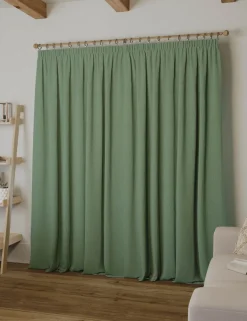 Brushed Pencil Pleat Blackout Thermal Curtains