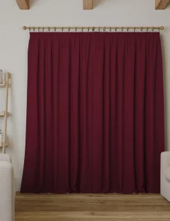 Brushed Pencil Pleat Blackout Thermal Curtains