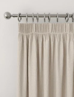 Brushed Pencil Pleat Blackout Thermal Curtains