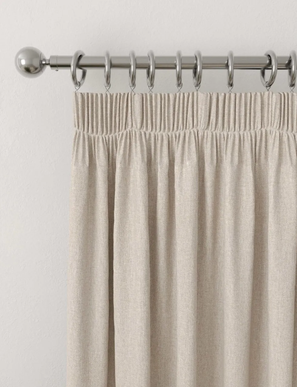 Brushed Pencil Pleat Blackout Thermal Curtains