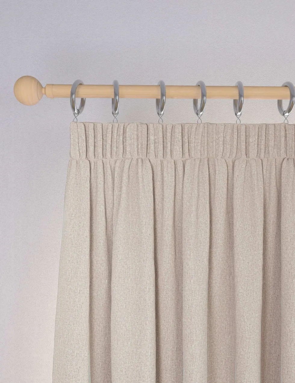 Brushed Pencil Pleat Blackout Thermal Curtains