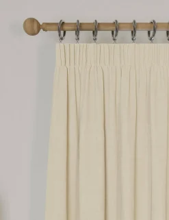 Brushed Pencil Pleat Blackout Thermal Curtains