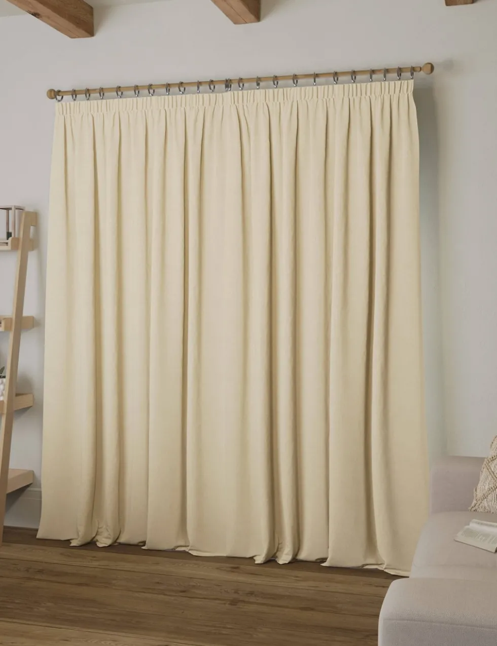 Brushed Pencil Pleat Blackout Thermal Curtains