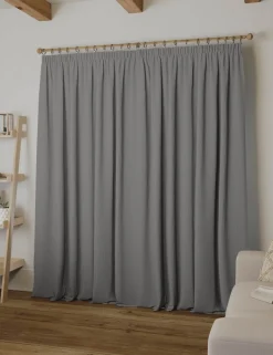 Brushed Pencil Pleat Blackout Ultra Thermal Curtains