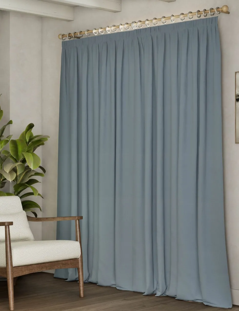 Brushed Pencil Pleat Blackout Thermal Curtains