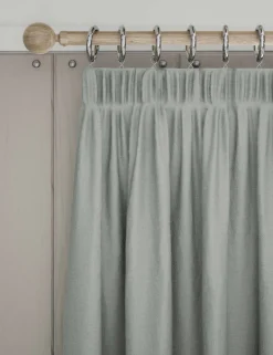 Brushed Pencil Pleat Blackout Thermal Curtains