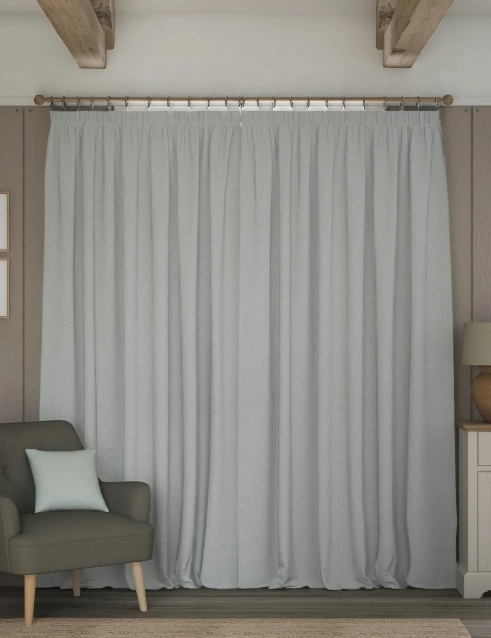 Brushed Pencil Pleat Blackout Thermal Curtains