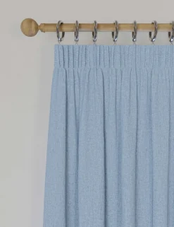 Brushed Pencil Pleat Blackout Thermal Curtains