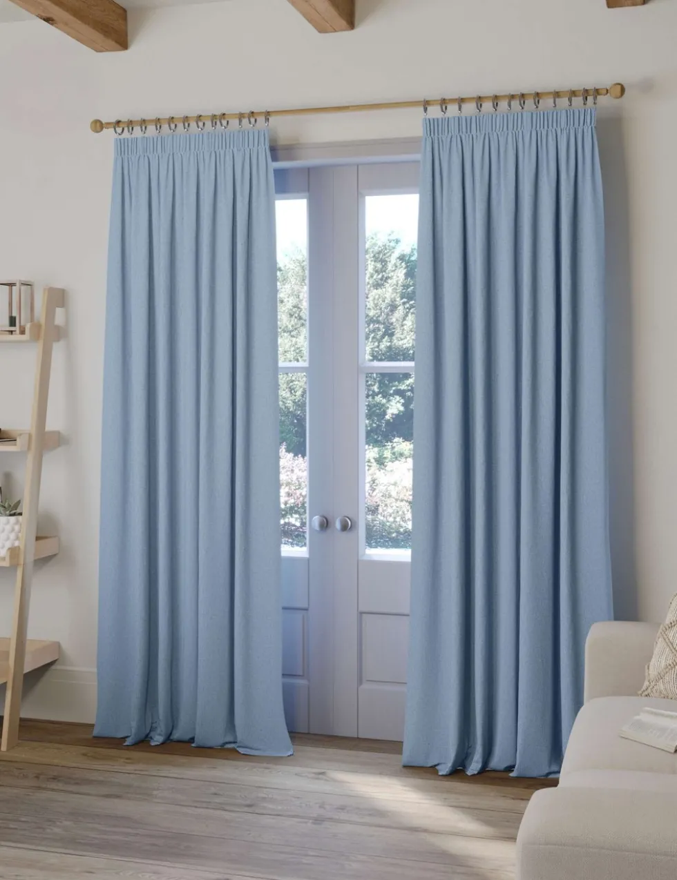 Brushed Pencil Pleat Blackout Thermal Curtains