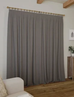 Brushed Pencil Pleat Blackout Ultra Thermal Curtains