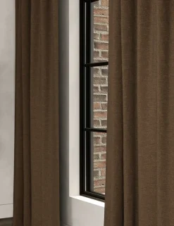 Brushed Pencil Pleat Blackout Thermal Curtains
