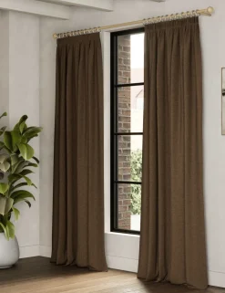 Brushed Pencil Pleat Blackout Thermal Curtains