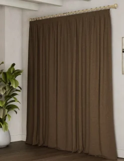 Brushed Pencil Pleat Blackout Thermal Curtains