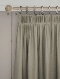 Brushed Pencil Pleat Blackout Thermal Curtains