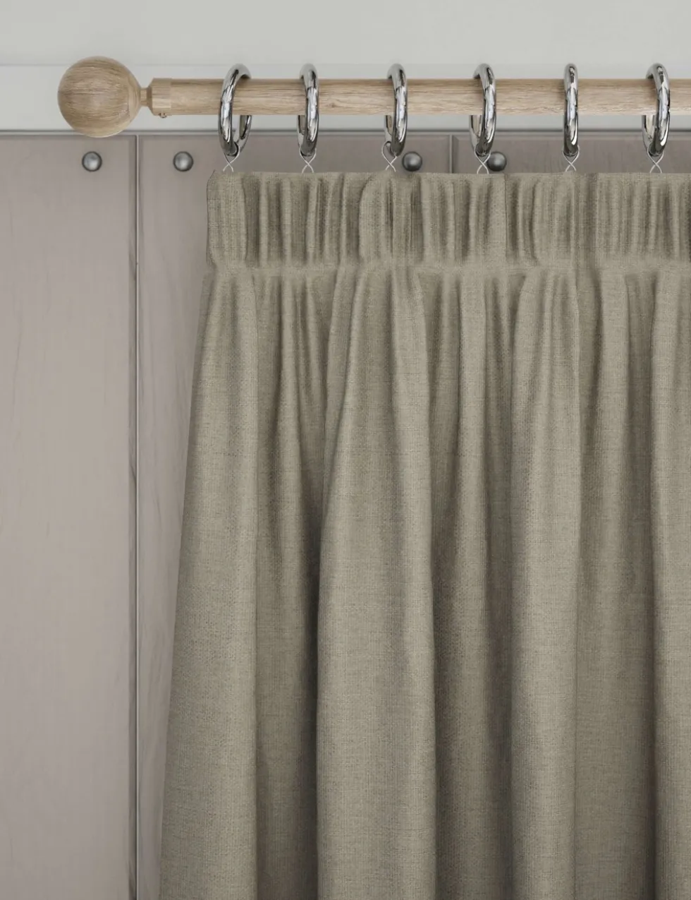 Brushed Pencil Pleat Blackout Thermal Curtains