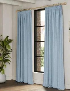 Brushed Pencil Pleat Blackout Ultra Thermal Curtains
