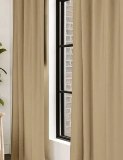 Brushed Pencil Pleat Blackout Thermal Curtains