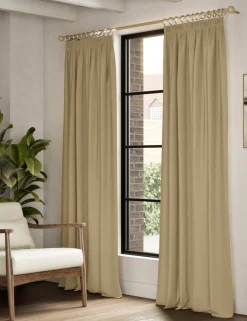 Brushed Pencil Pleat Blackout Thermal Curtains