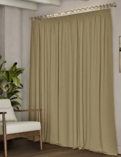 Brushed Pencil Pleat Blackout Thermal Curtains