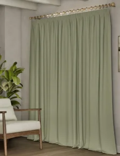 Brushed Pencil Pleat Blackout Ultra Thermal Curtains