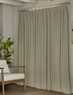 Brushed Pencil Pleat Blackout Ultra Thermal Curtains