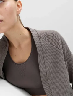 Brushed Ribbed Relaxed Shrug