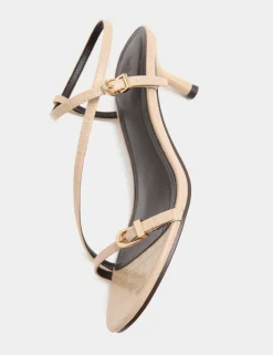 Buckle Strappy Kitten Heel Sandals