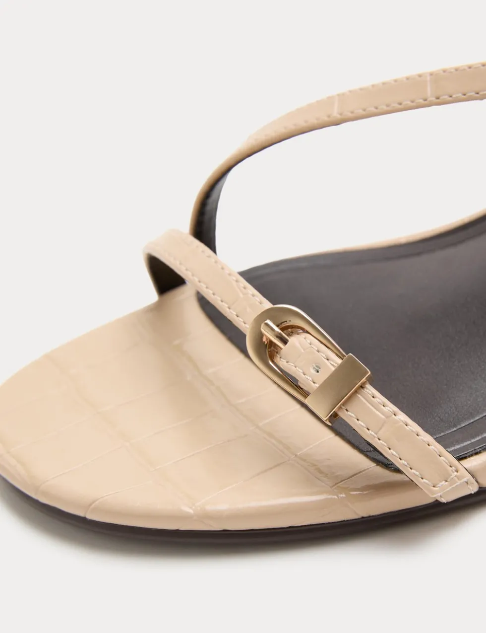 Buckle Strappy Kitten Heel Sandals