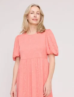 Burnout Jersey Midi Tiered Dress