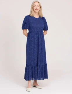 Burnout Jersey Midi Tiered Dress
