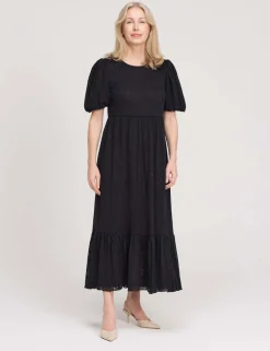 Burnout Jersey Midi Tiered Dress