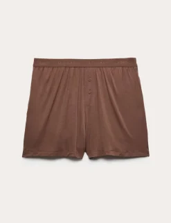Button Fly Detail Pyjama Shorts