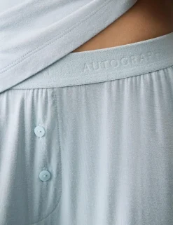 Button Fly Detail Pyjama Shorts