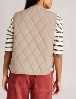 Button Front Quilted Gilet