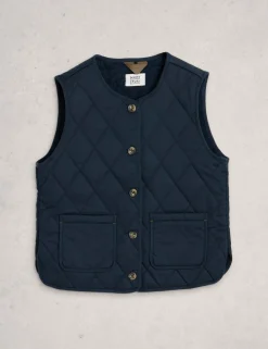 Button Front Quilted Gilet