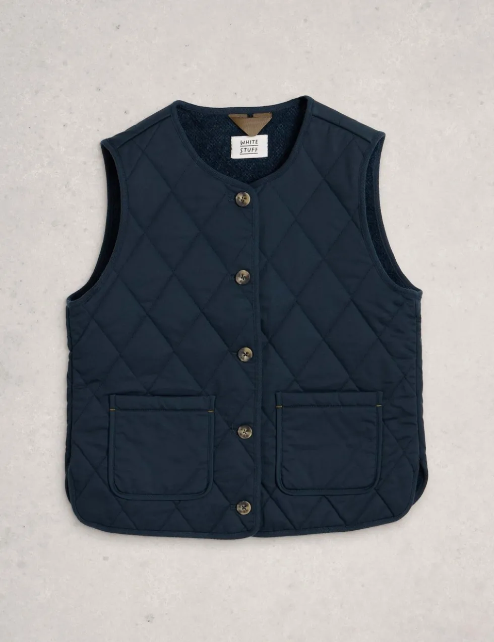 Button Front Quilted Gilet
